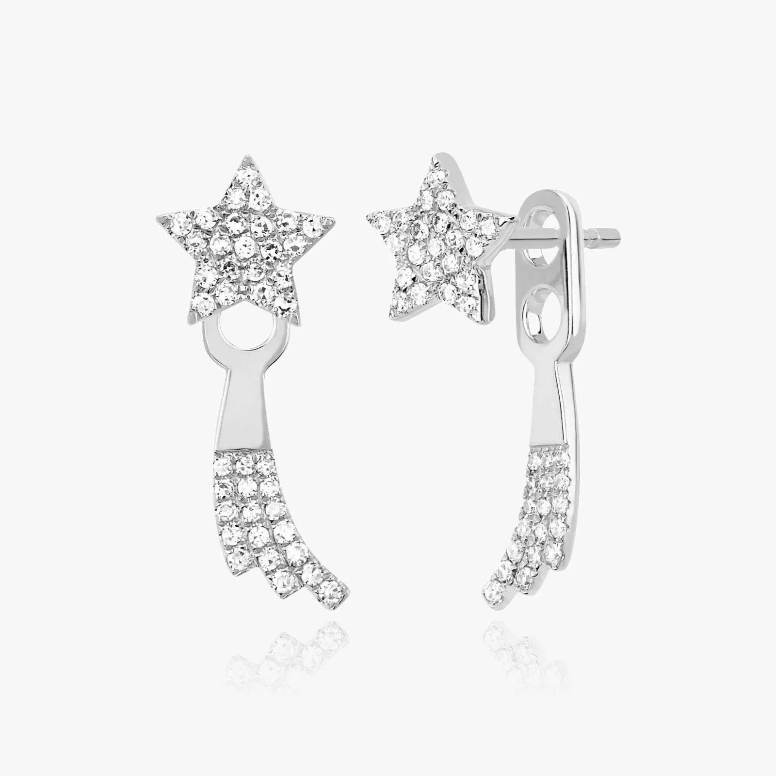 Star Pave Ear Jacket Earrings