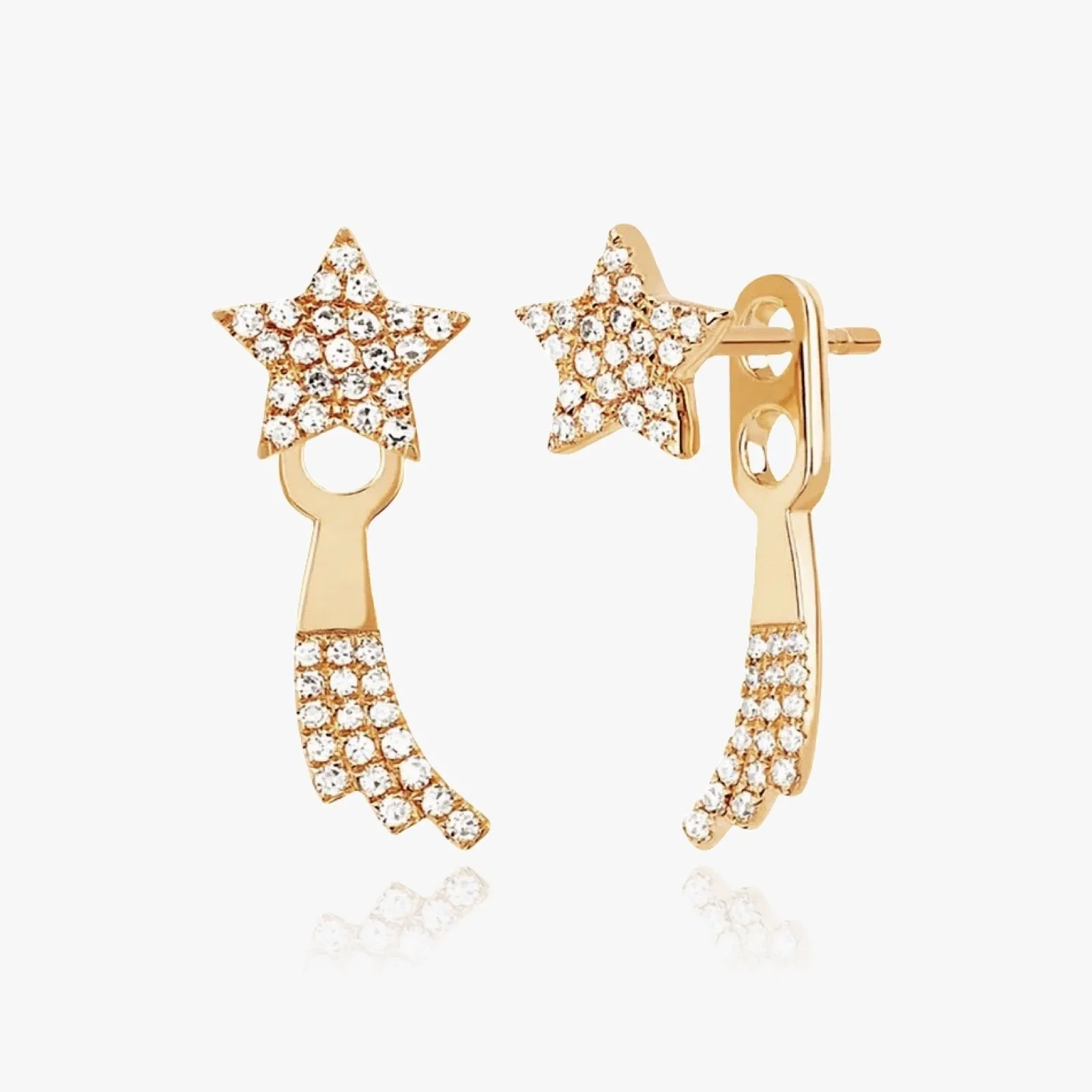Star Pave Ear Jacket Earrings