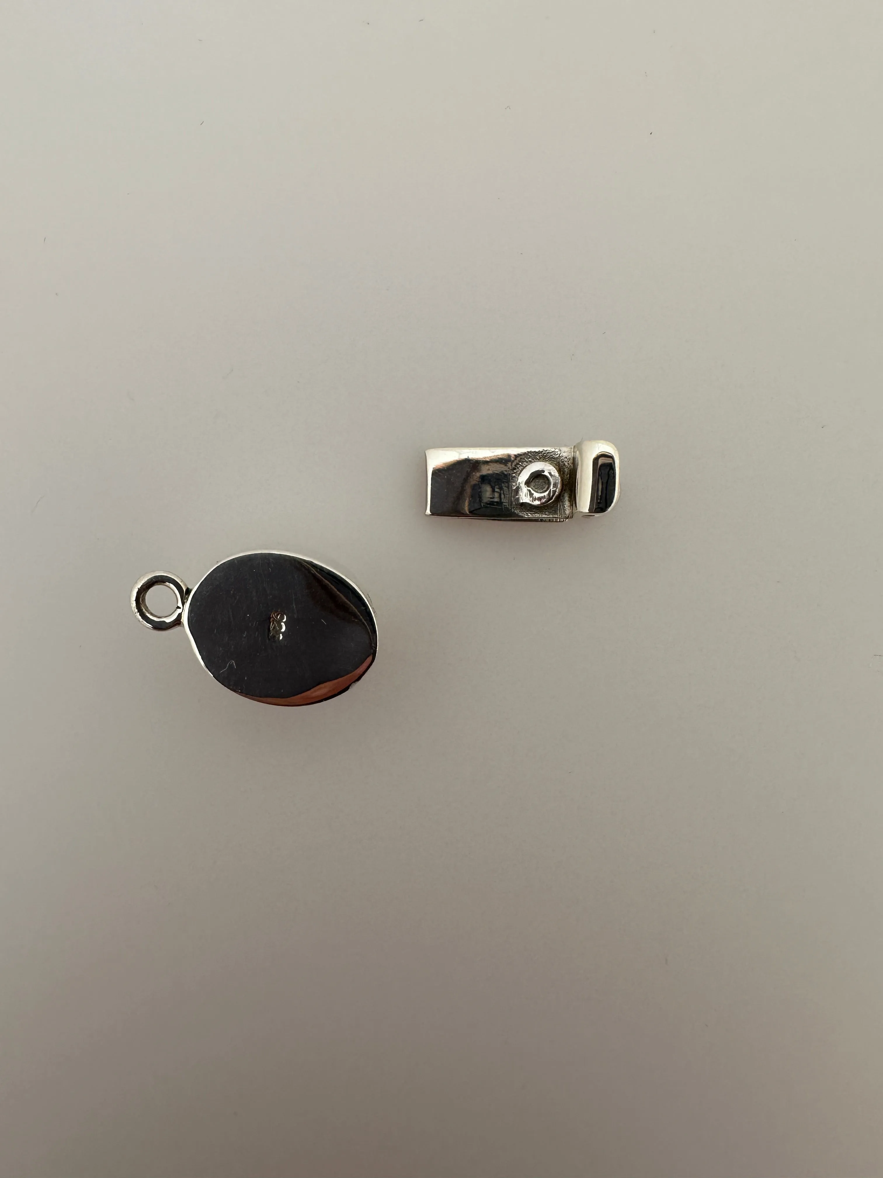 Sterling Silver Box Clasp | 1 Set of Ladybug Shaped Box Clasp | one loop & two loop Silver Clasp | 925  Silver Clasp | Size: 19 X10mm