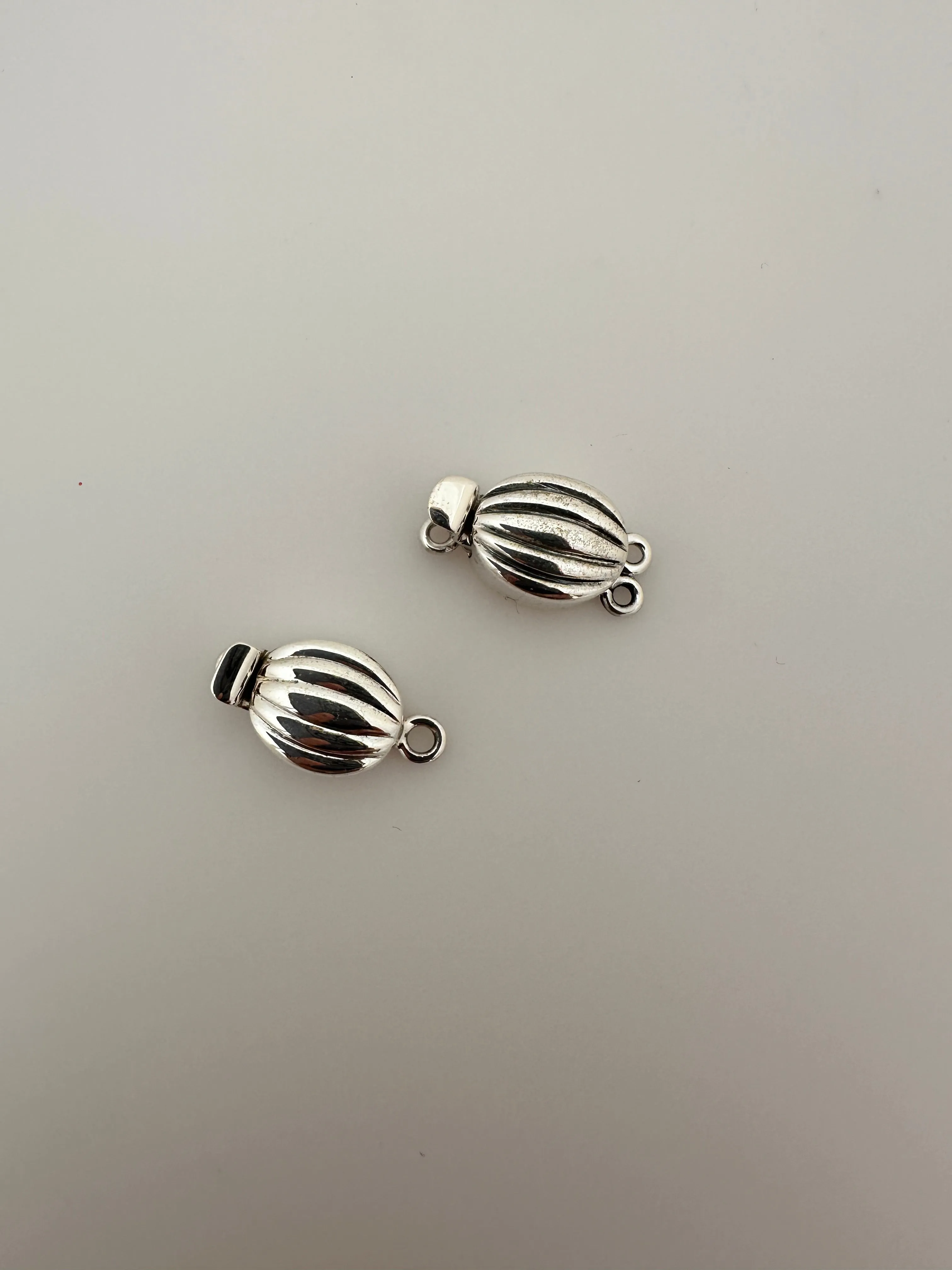 Sterling Silver Box Clasp | 1 Set of Ladybug Shaped Box Clasp | one loop & two loop Silver Clasp | 925  Silver Clasp | Size: 19 X10mm