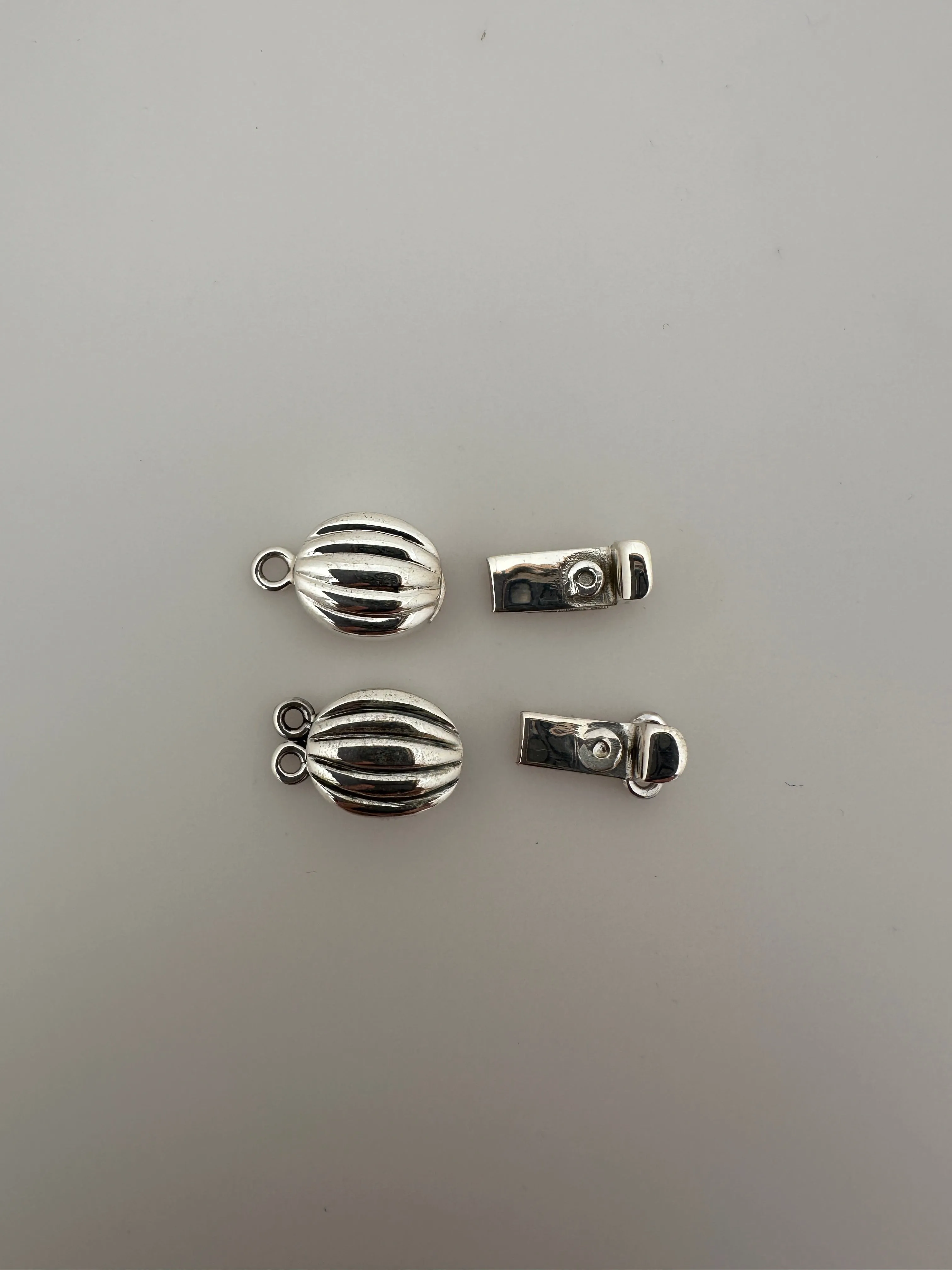 Sterling Silver Box Clasp | 1 Set of Ladybug Shaped Box Clasp | one loop & two loop Silver Clasp | 925  Silver Clasp | Size: 19 X10mm