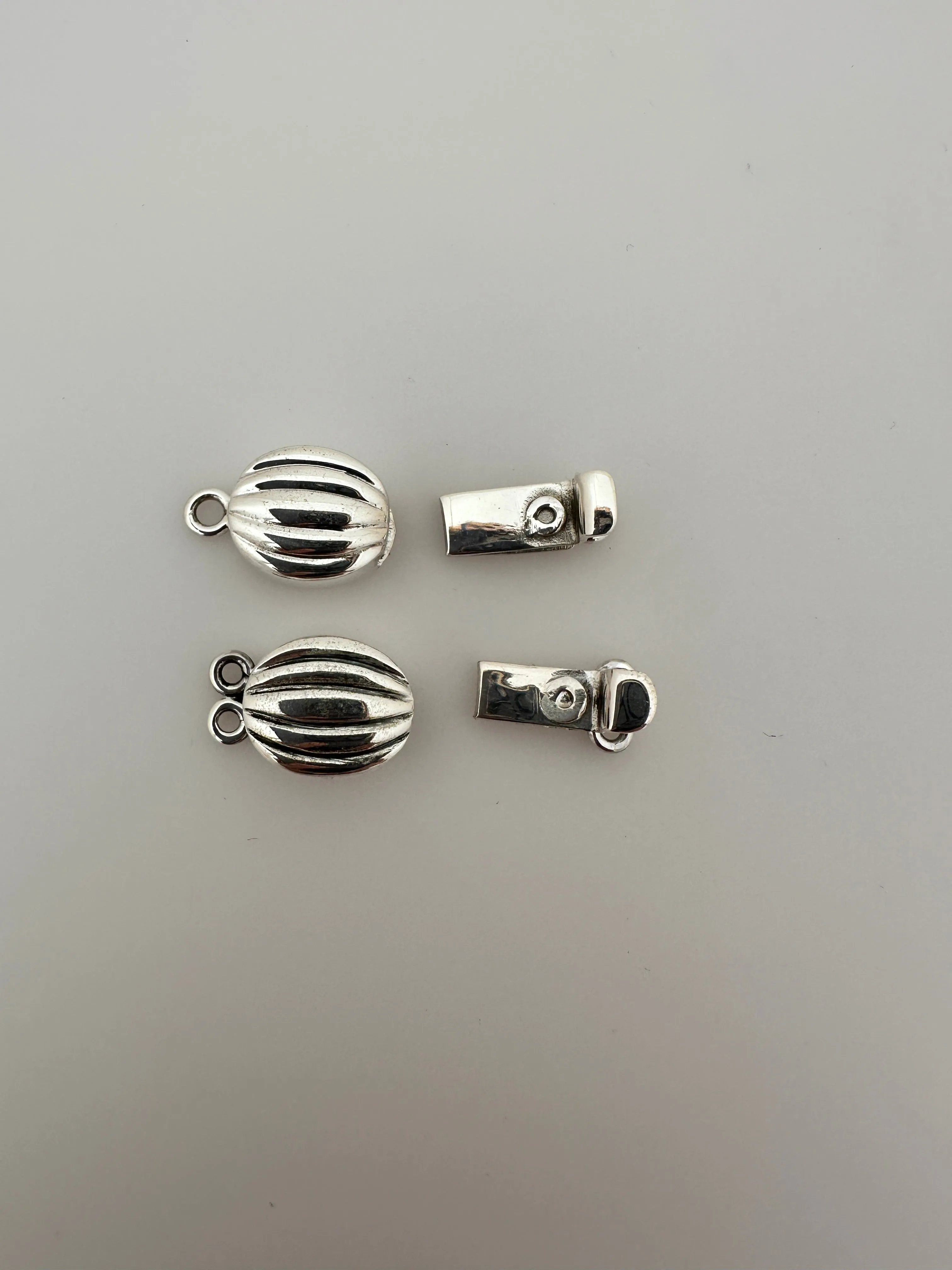 Sterling Silver Box Clasp | 1 Set of Ladybug Shaped Box Clasp | one loop & two loop Silver Clasp | 925  Silver Clasp | Size: 19 X10mm