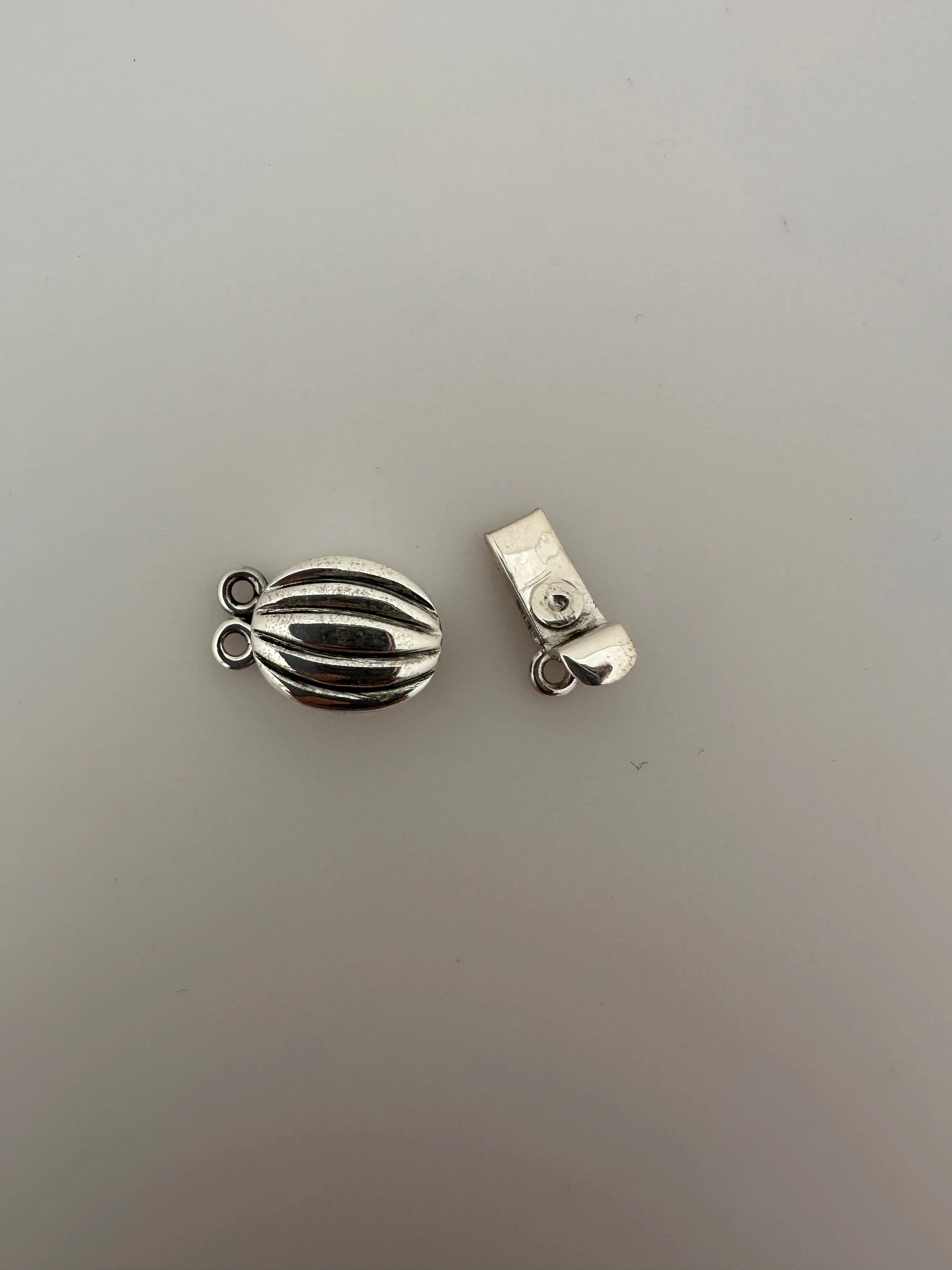Sterling Silver Box Clasp | 1 Set of Ladybug Shaped Box Clasp | one loop & two loop Silver Clasp | 925  Silver Clasp | Size: 19 X10mm