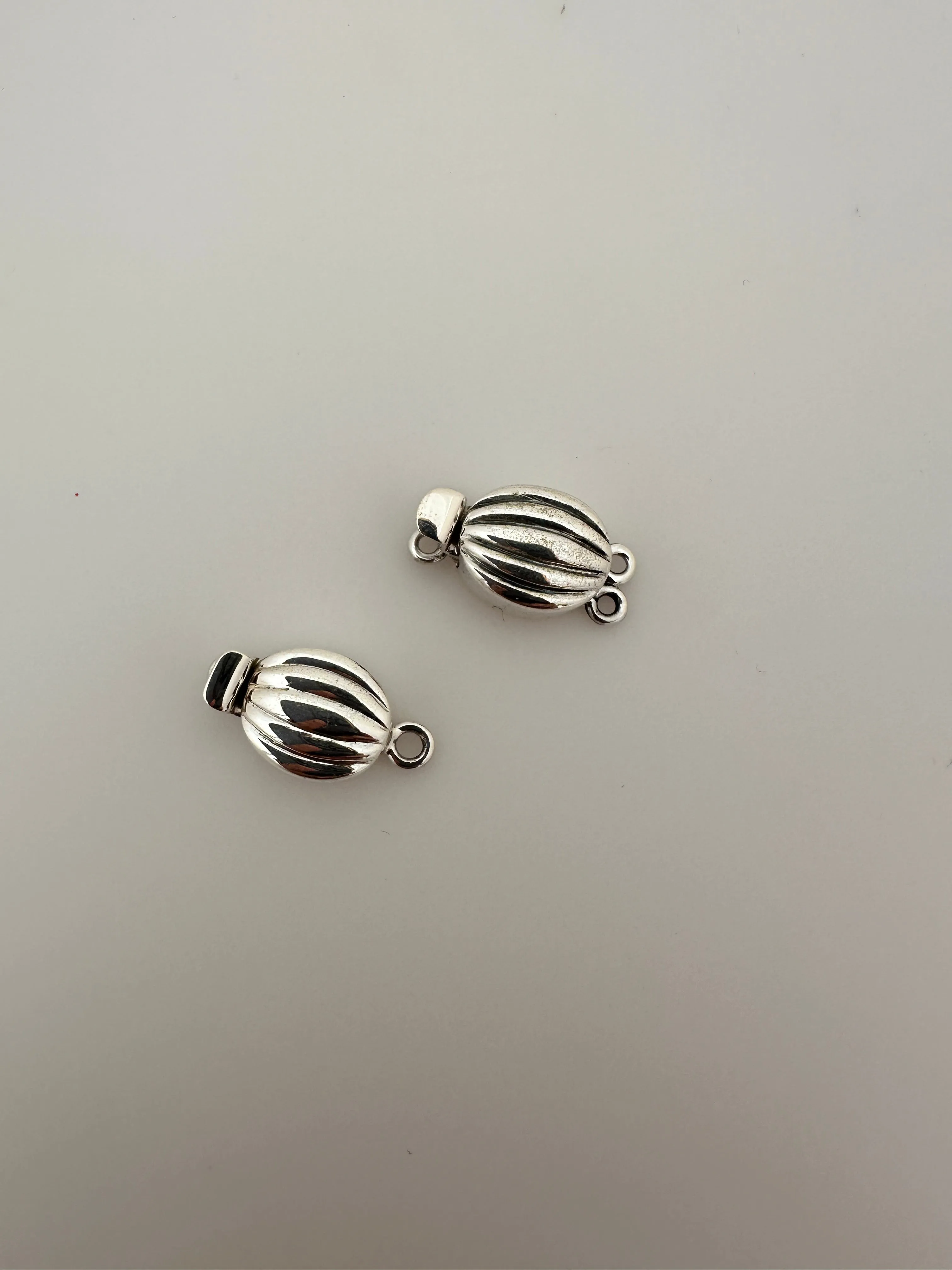 Sterling Silver Box Clasp | 1 Set of Ladybug Shaped Box Clasp | one loop & two loop Silver Clasp | 925  Silver Clasp | Size: 19 X10mm
