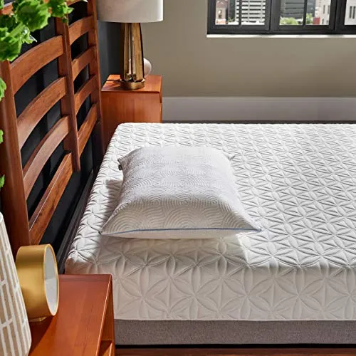 Tempur-Pedic Cool Luxury Mattress Protector, King, White & Cool Luxury Zippered Pillow Protector, King, White