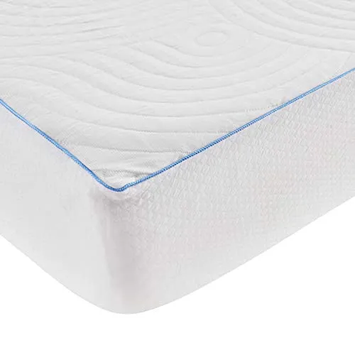 Tempur-Pedic Cool Luxury Mattress Protector, King, White & Cool Luxury Zippered Pillow Protector, King, White