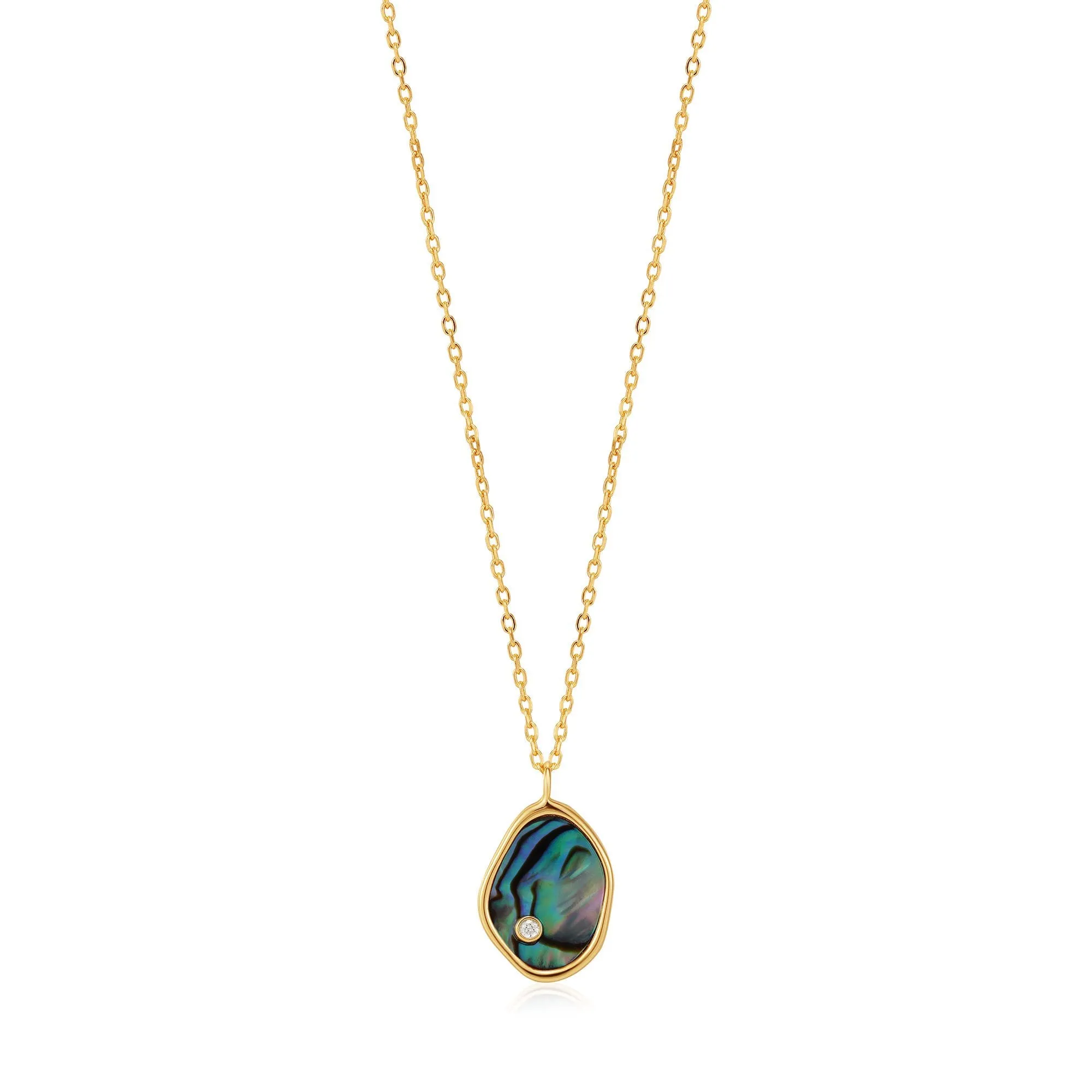 TURNING TIDES TIDAL ABALONE GOLD PLATED NECKLACE