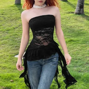 Uniwim cybergoth dress to impress 2024 Style Summer New Women's Solid Color Slim-Fit Street Fashion off-Shoulder Tube Top Backless Top