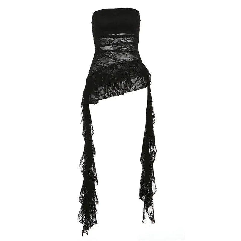 Uniwim cybergoth dress to impress 2024 Style Summer New Women's Solid Color Slim-Fit Street Fashion off-Shoulder Tube Top Backless Top