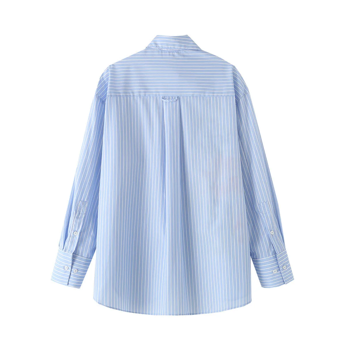 Uniwim outfit inspo 24482 Women's Clothing 2024 Autumn New Cotton Striped Flower Fashion Long Sleeve Lapel Shirt