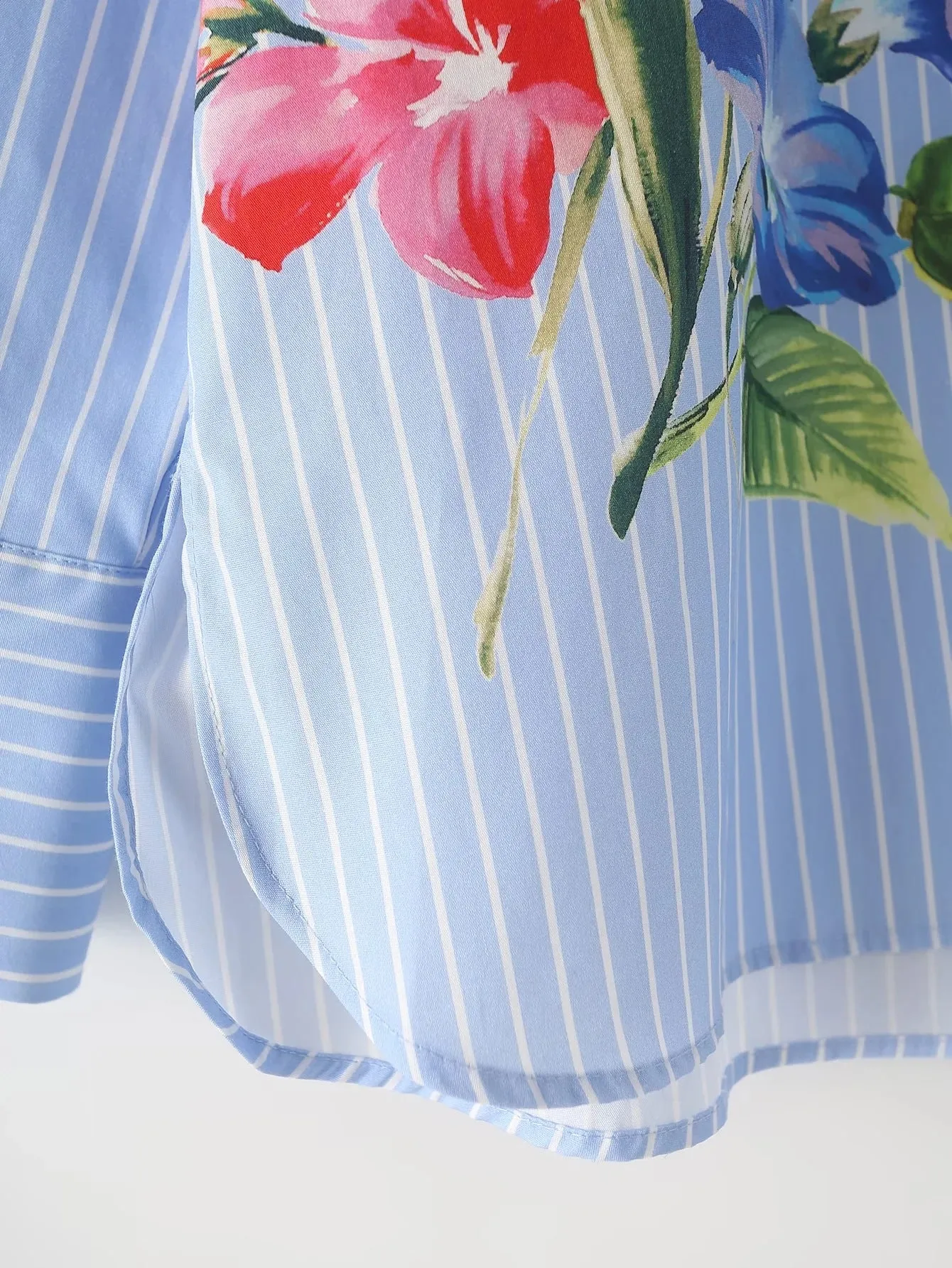 Uniwim outfit inspo 24482 Women's Clothing 2024 Autumn New Cotton Striped Flower Fashion Long Sleeve Lapel Shirt