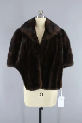 Vintage 1960s Brown Fur Wrap