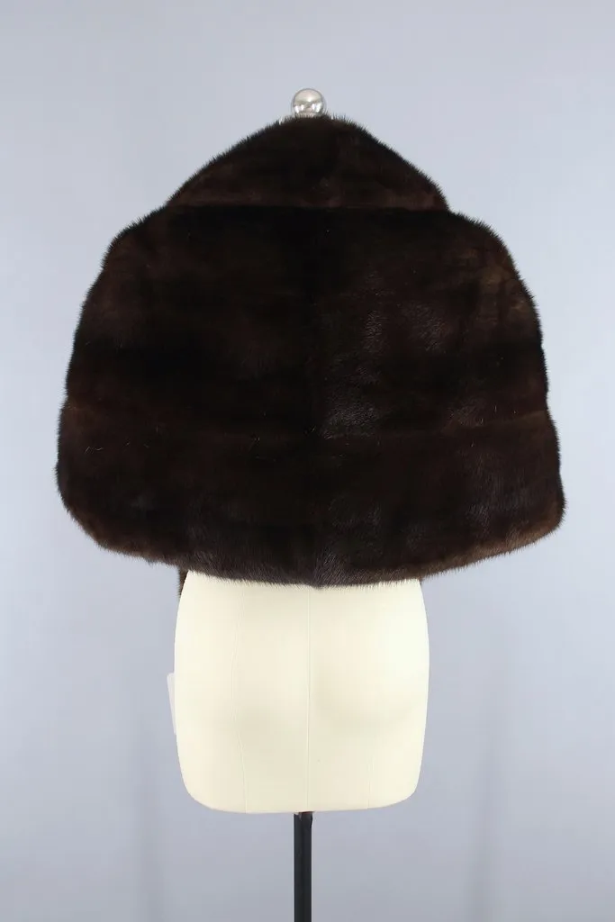 Vintage 1960s Brown Fur Wrap
