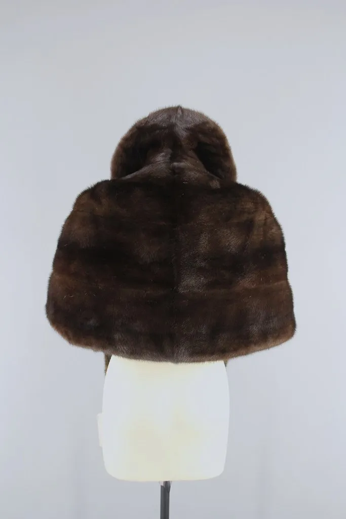 Vintage 1960s Brown Fur Wrap