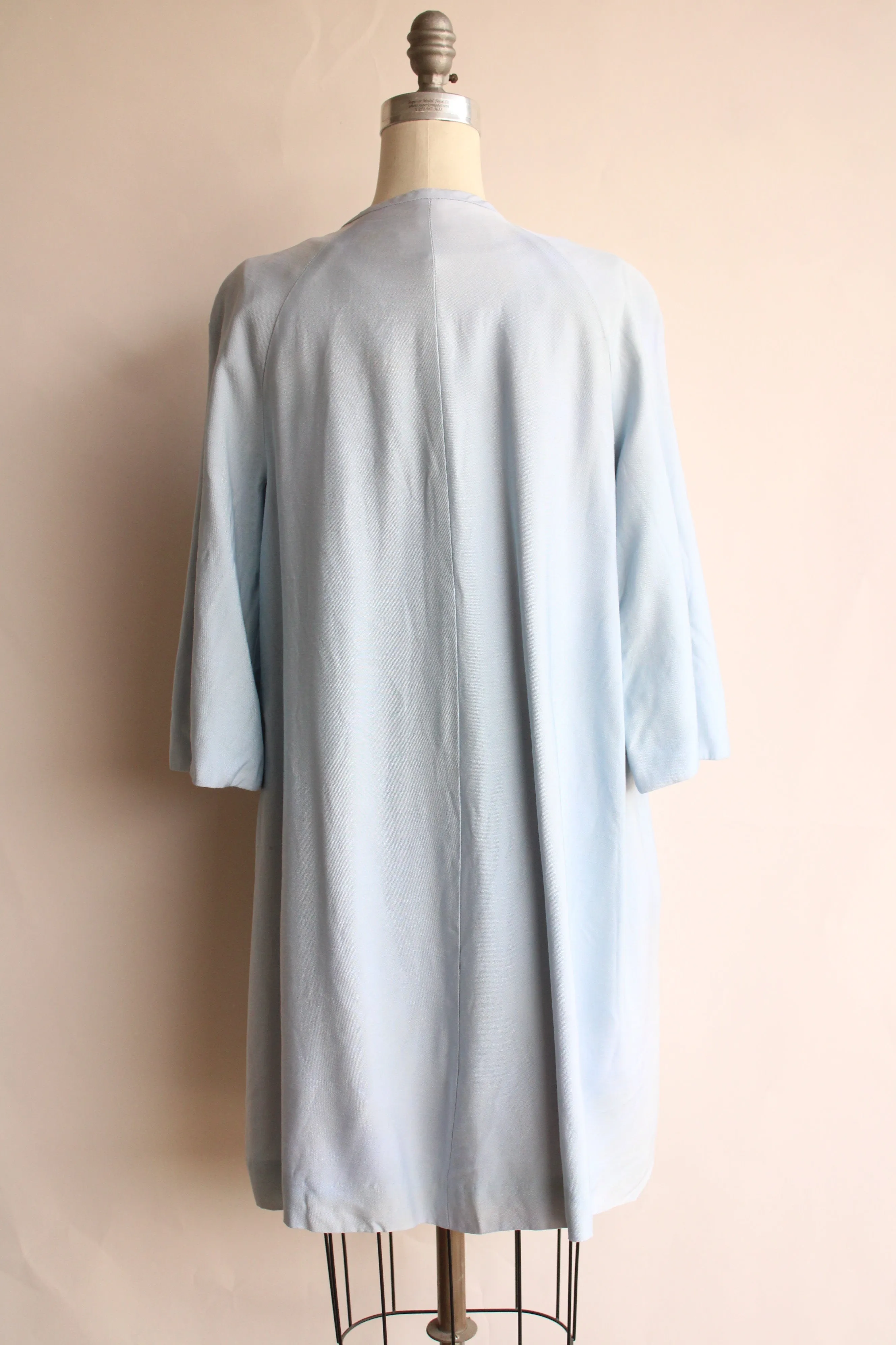 Vintage 1960s Emma Domb Pale Blue Dress with  Matching Jacket and Bow Belt