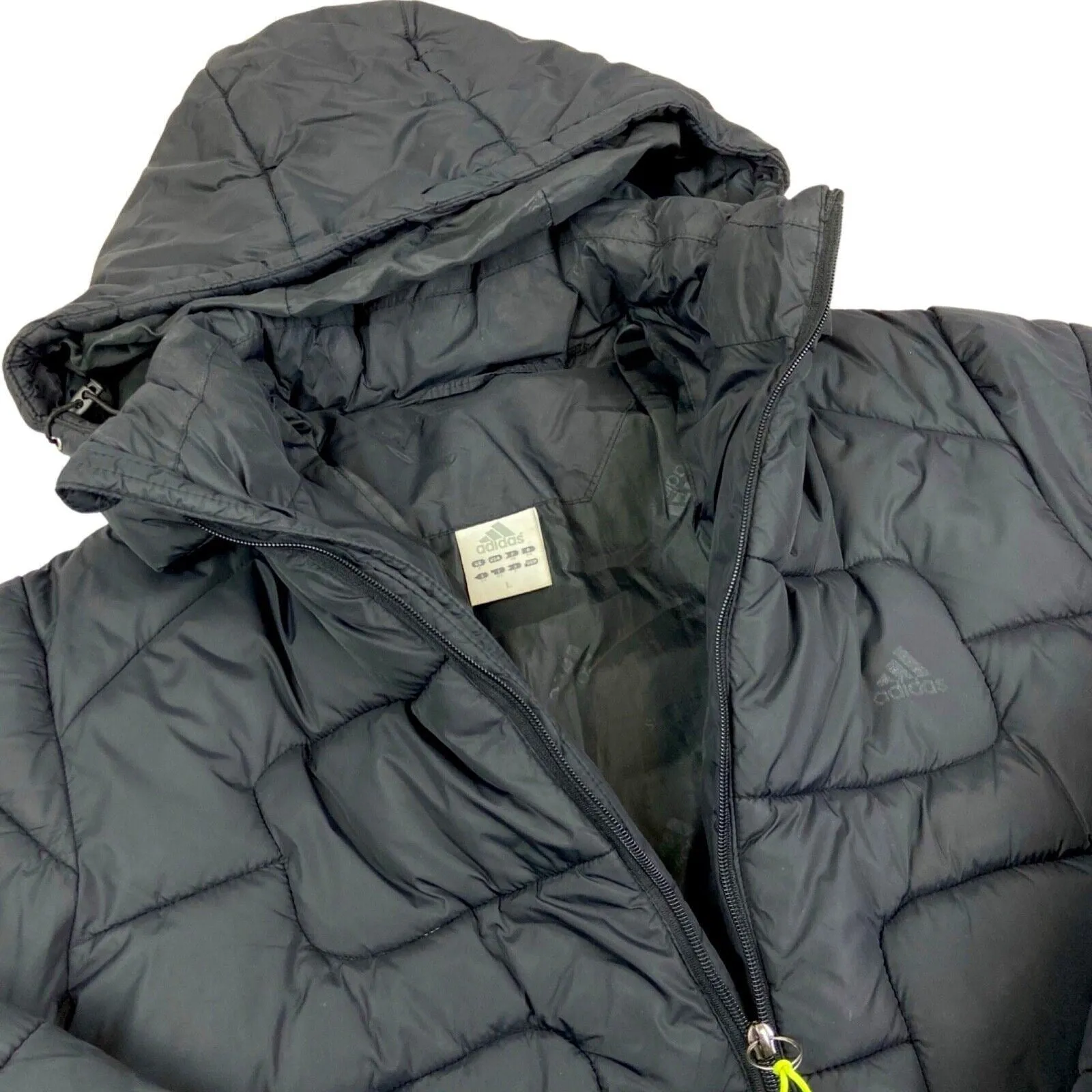Vintage 90s 00s Black Adidas Puffa Coat Jacket L