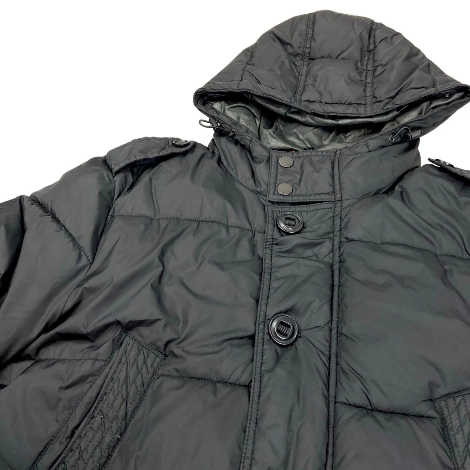 Vintage 90s 00s Black Tommy Hilfiger Puffa Jacket XL
