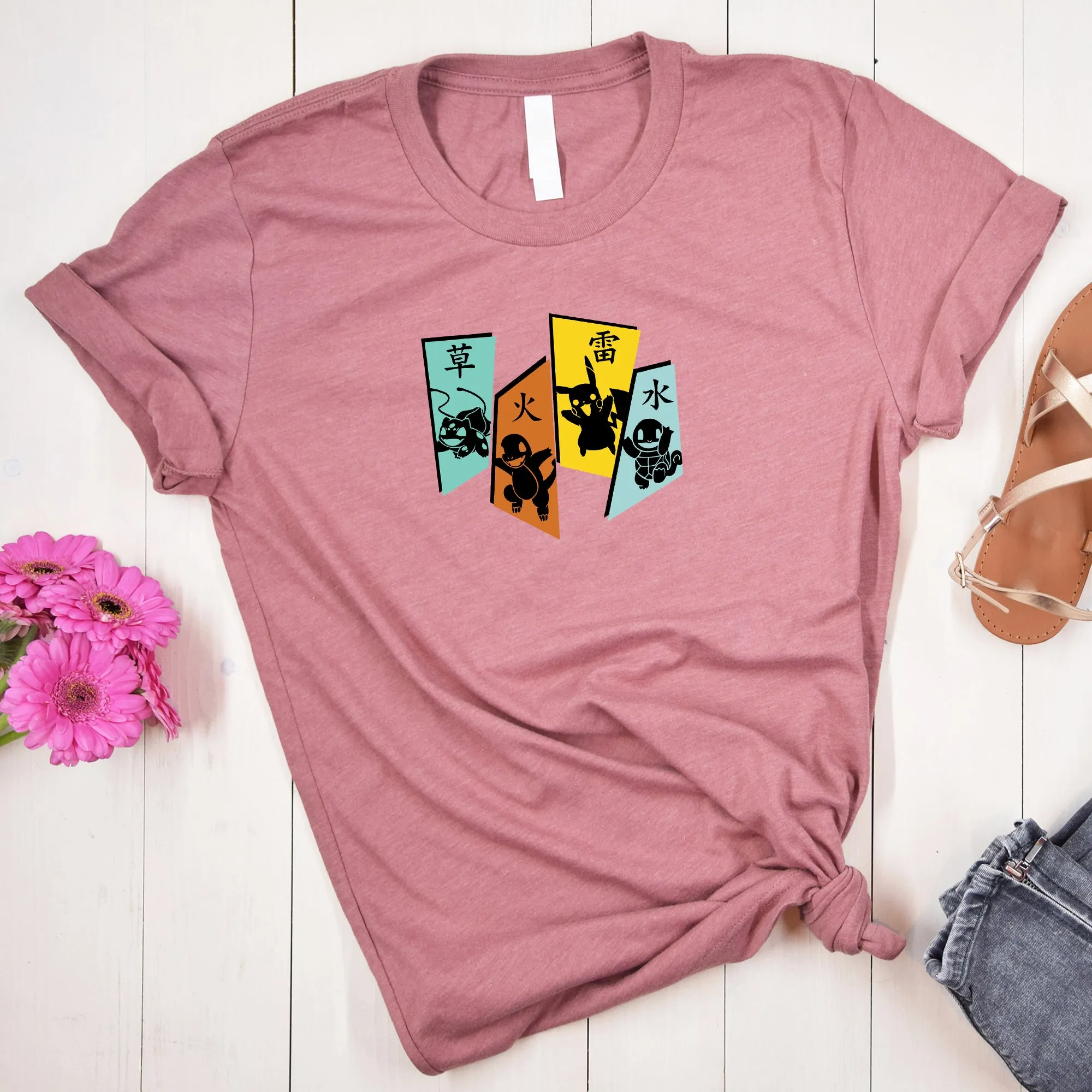 Vintage Pokemon Characters Adult T-shirt