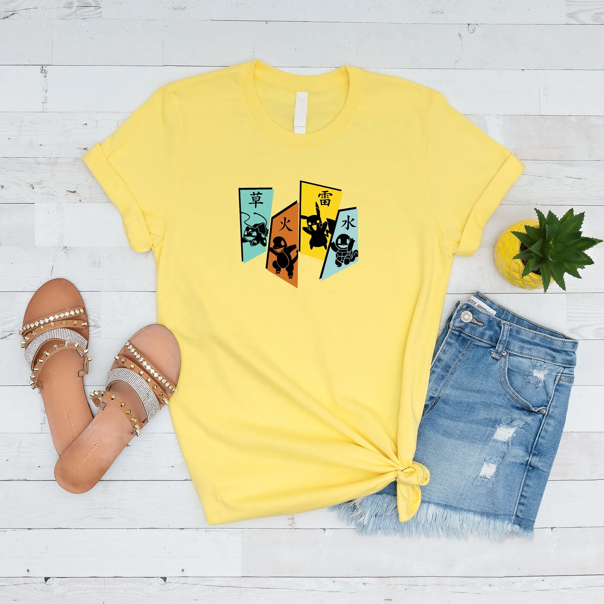 Vintage Pokemon Characters Adult T-shirt
