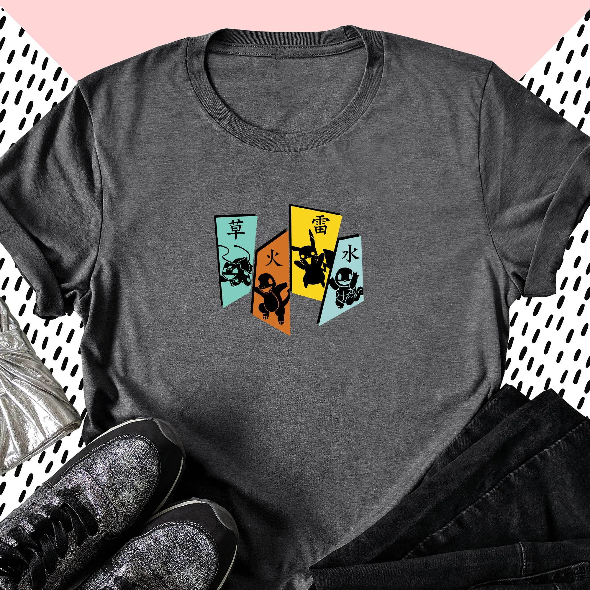 Vintage Pokemon Characters Adult T-shirt