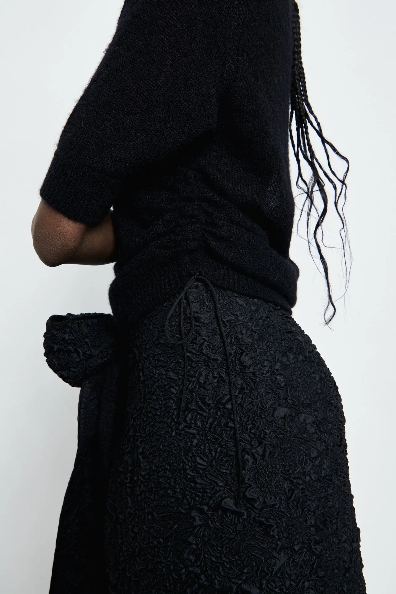 VIVIAN | SKIRT BORAGE CLOQUÉ BLACK