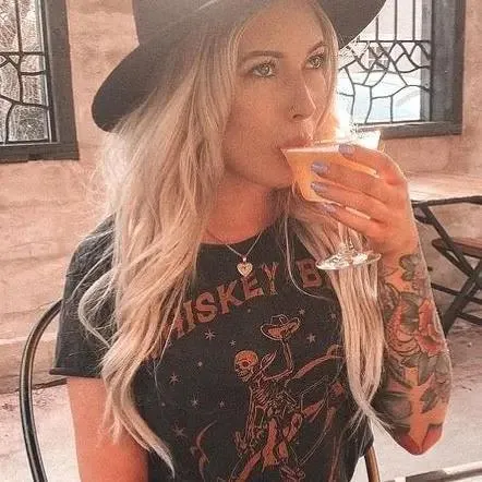 Whiskey Bent Hellbound Regular Cropped Acid Wash T-Shirt