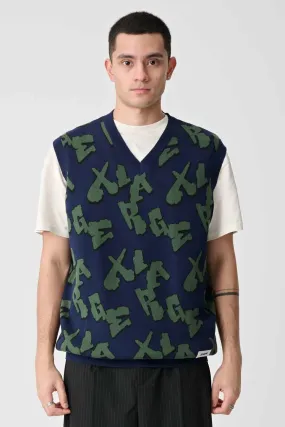 XL DROP KNIT VEST - NAVY